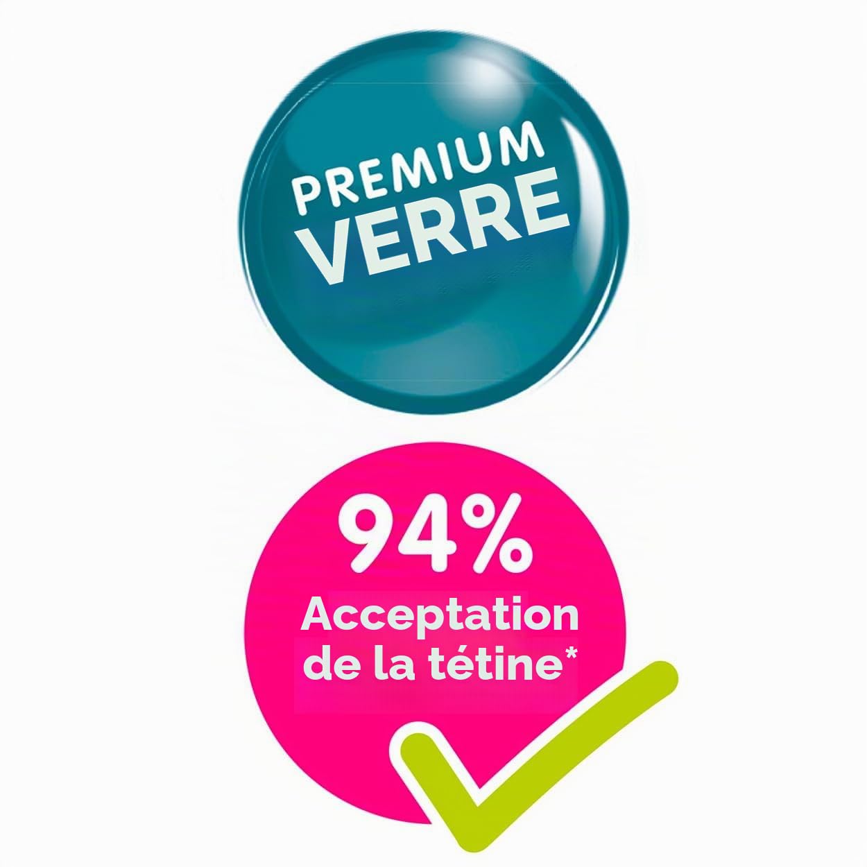MAM Feel Good Biberon en Verre Lot de 2 (170 ml & 260 ml), avec tétine 1 Débit Lent pour Nouveau-né, Mixte