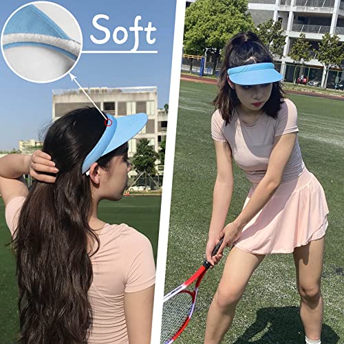 Image of 2 Pack Visor Women Men Sun Hat Clip On Visors Adjustable Sport Wide Brim Cap