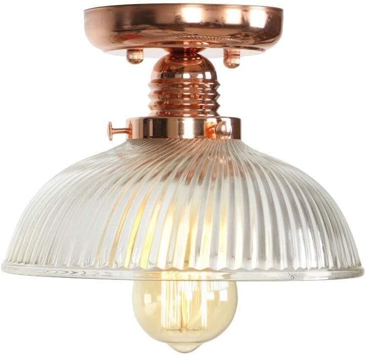 American Loft Style Edison Industrial Vintage Ceiling Lamp Antique Iron Striped Glass Ceiling Light Fixtures Indoor Lighting Lamparas E27 AC 110V-240V