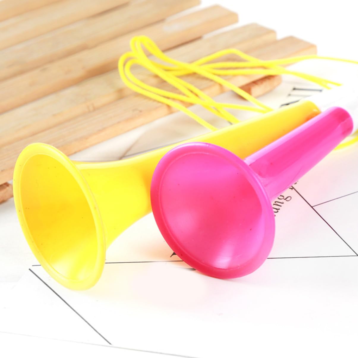 KOMBIUDA 12Pcs Plastic Trumpet Horns for Fans Cheering Random Air Horns for Football Events Sporting Events and Cheer Props