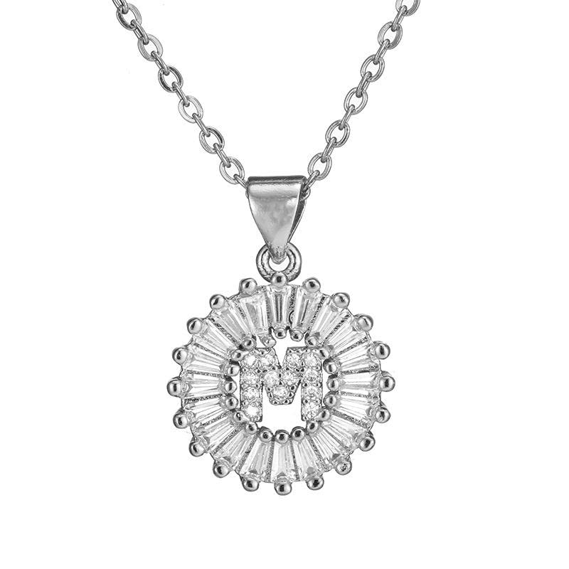 White Cubic Zirconia Diamond 26 Alphabet Letter Charm