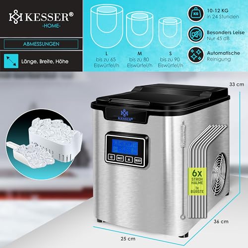 Fabricadora de hielo acero 150 W 12 kg 24 h 3 tamaños miniatura 7