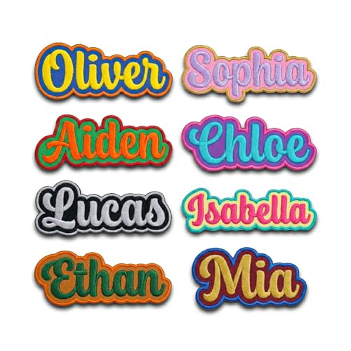 Custom Embroidered Name Patch Personalized with Any Text Iron-On Sew-On or Hook & Loop Multiple Colors & Sizes for Hats Jackets Uniforms Backpacks Gift for Birthday Christmas