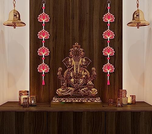 Image of True Decor Hangings for Diwali Decoration Pooja Mandir Decoration Items Side Hanging Toran || Height 30 Inch || Pack of 2