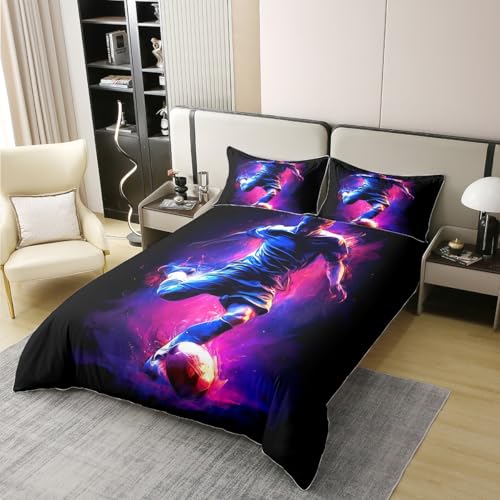 Homemissing Teens Gamer Spiel Baumwolle Bettwäsche Set 200x200cm Gaming Controller Betten Weich Jungen Kinder Bettwäsche-Set Cool Neon Gaming Bettbezug mit 2 Kissenbezüge