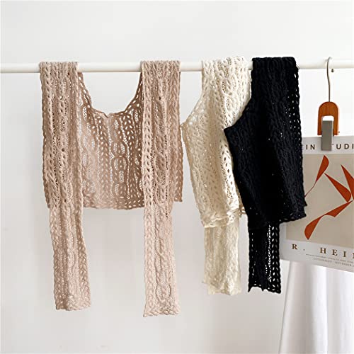 Women Spring Summer Detachable Dickey Mini Knitting Cape Fake Collar Hollow Shawl Faux False Collar4