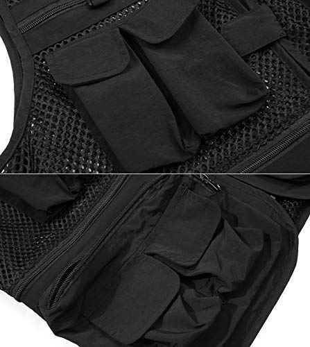 Image of Mens Outdoor Fishing Vest Safari Travel Photography Vests Jacket Multi Pocket