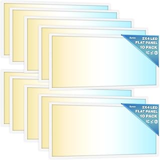 Sunco - Paquete de 10 lámparas LED de panel plano de 2 x 4 pulgadas, para oficina, tienda, almacén comercial, 6500 lúmenes, características seleccionables, 30 W/40 W/50 W, 4000 K/5000 K/6000 K