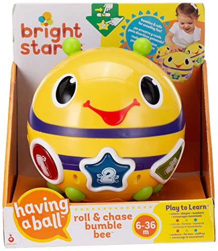 Image of Bright Starts Having a Ball Roll and Chase Bumble Bee - Introduce Shapes, Numbers, Colors, Ages 6 months +