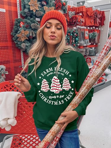 Christmas Sweatshirts for Women Funny Christmas Tree Xmas Cute Graphic Long Sleeve Shirt