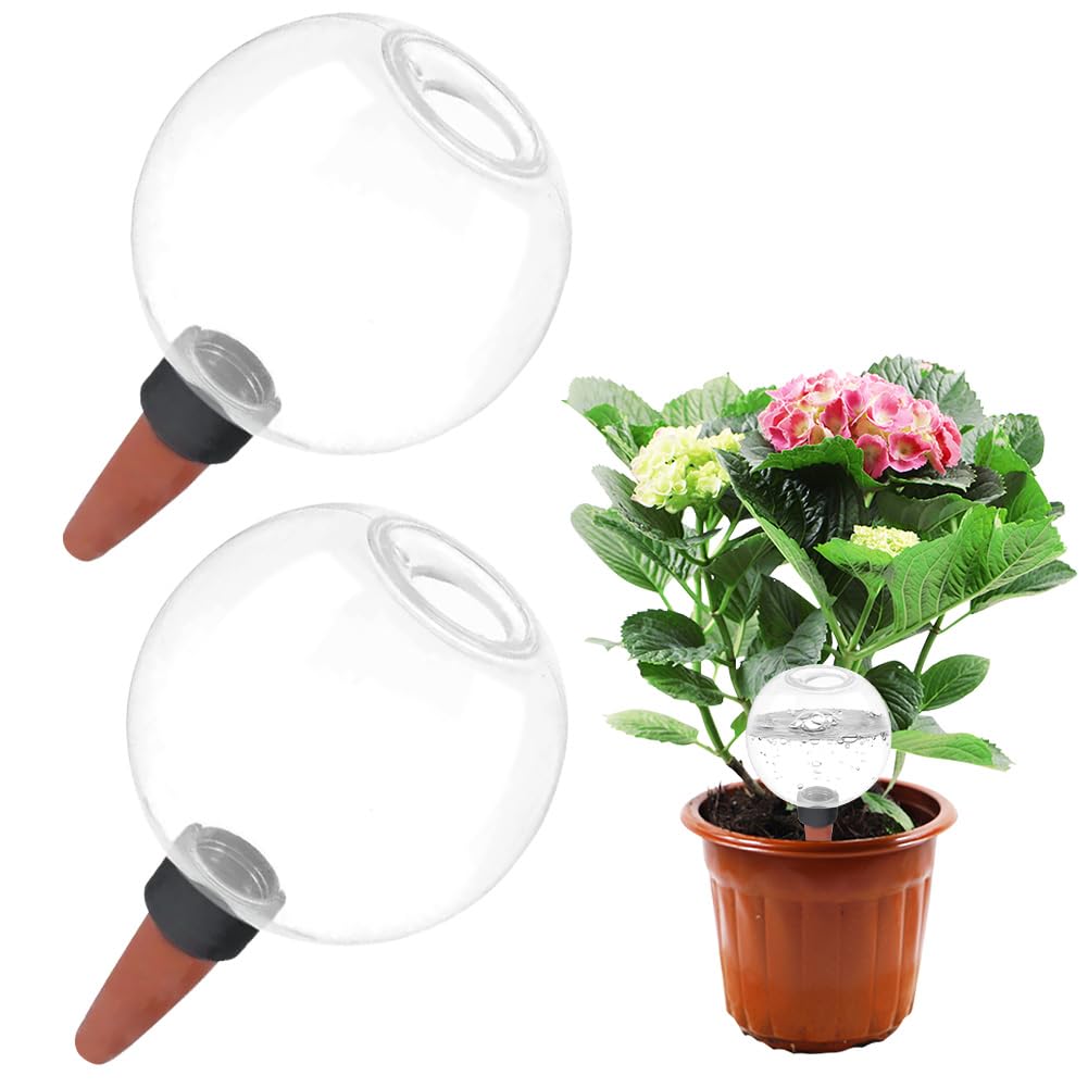 Lot de 2 boules d'irrigation, grande capacité, 500 ml, pour arrosage automatique des plantes, bulbes d'irrigation transparents pour la chambre, le balcon et les plantes de jardin