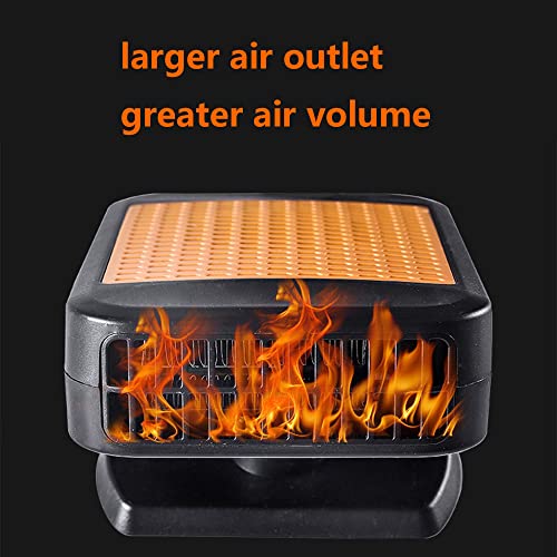 TOTMOX 12V 150W Tragbarer Autoheizlüfter, Scheibenheizung, Scheibenheizung, Scheibenheizung, Warmer und Kalter Wind, 360° drehbar, Rot