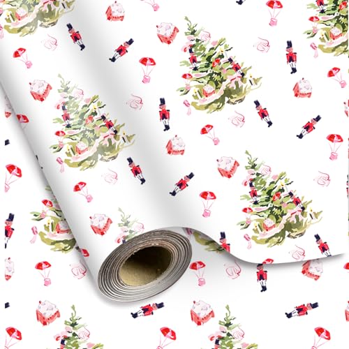 Whaline�N���X�}�X���b�s���O�y�[�p�[ - �~�j���[�� - 17 x 32.8�t�B�[�g ���� �N���X�}�X �c���[ ����݊���l�` �\���_�[ �M�t�g���b�v �A�[�g�y�[�p�[ �x�� �a���� ������ �x�r�[�V�����[�p