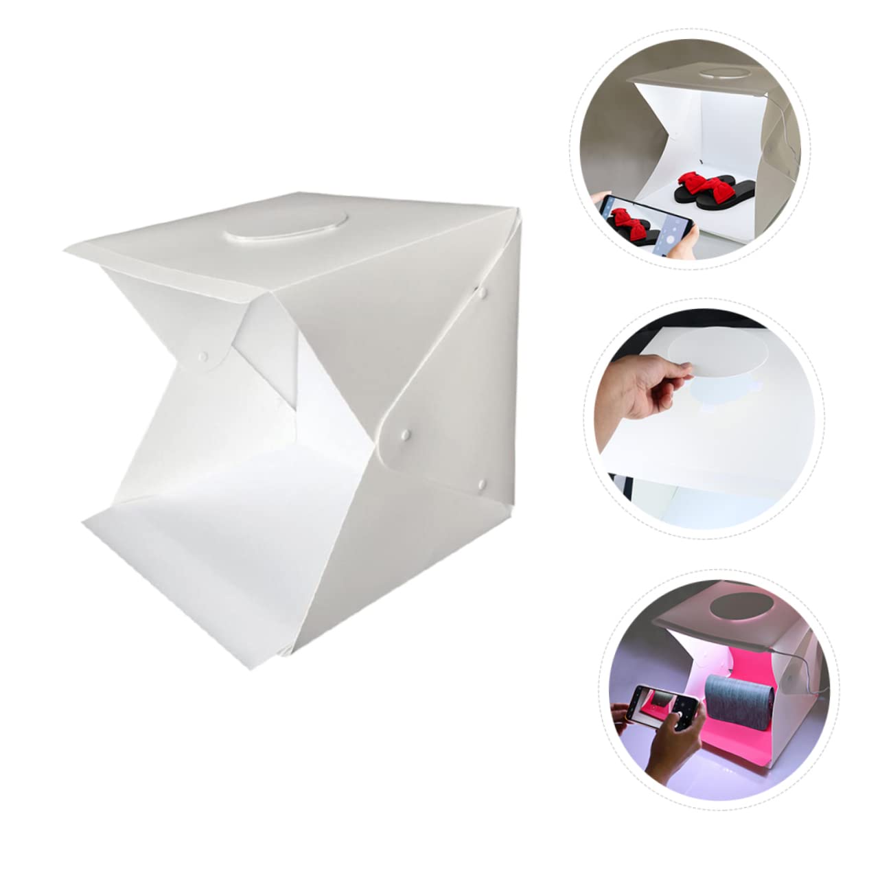 Uonlytech Portátil Plegable de 40cm para Fotografía de Productos Luz LED White y Diseño de Plástico para Estudio Fotográfico