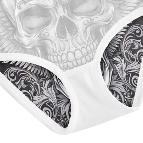 Underwear Girls, Gothic Skull Toddler Girl Panties, Cotton Girls Underwear, 2T–8 Years4