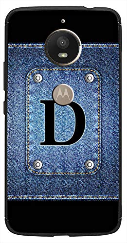 Image of Amazon Brand - Solimo Designer Button Jeans Alphabet-D Printed Soft & Flexible Hybrid Back Case Mobile Cover for Motorola Moto E4 Plus