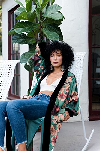 KIM+ONO Women's Kimono Wrap - Watercolor Floral, Charmeuse Kimono Wrap for Women and Men4