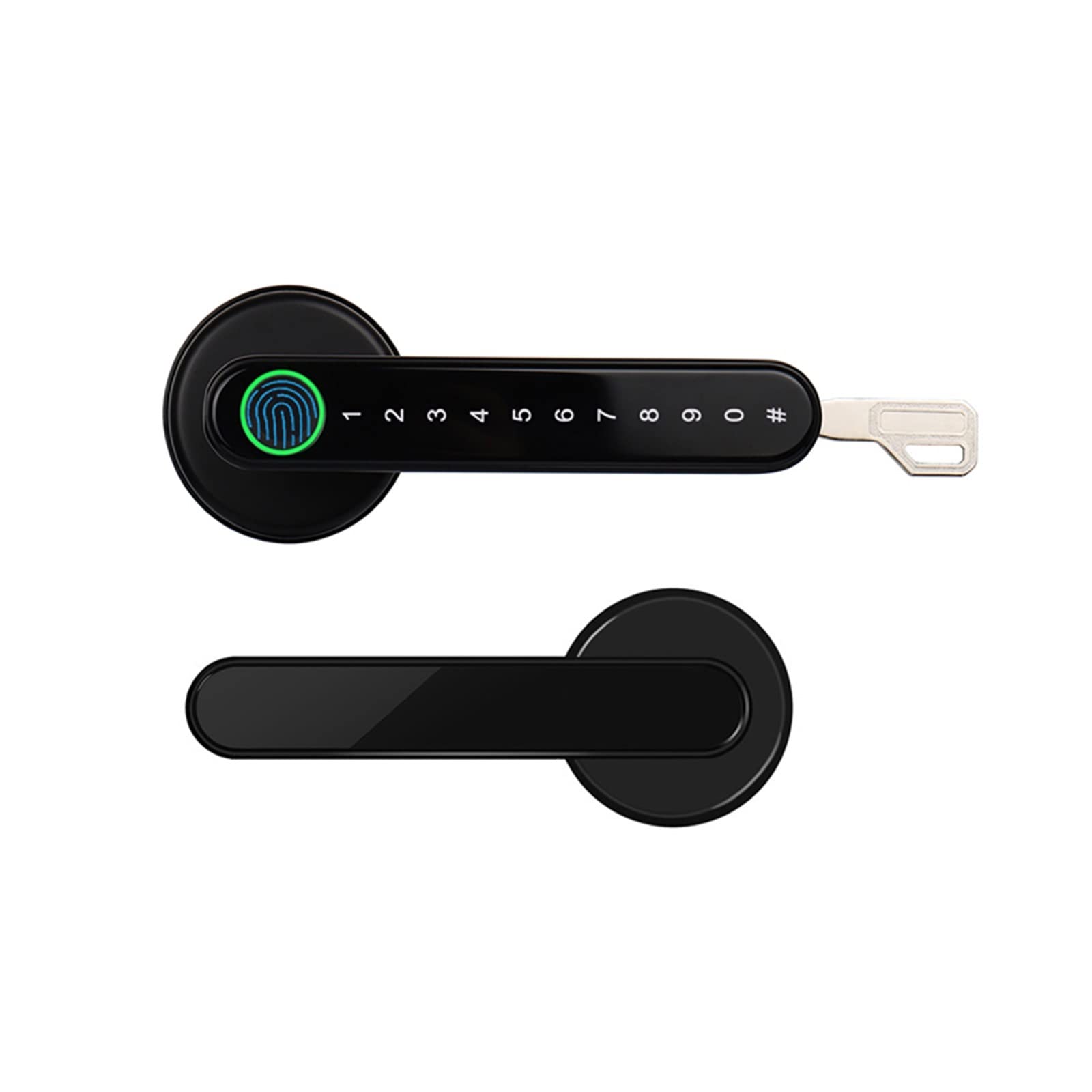 Cerradura Inteligente Cerradura biométrica de huella dactilar inteligente con Control remoto compatible y aplicación Tuya for puerta Metal madera interior(5845 with gateway)