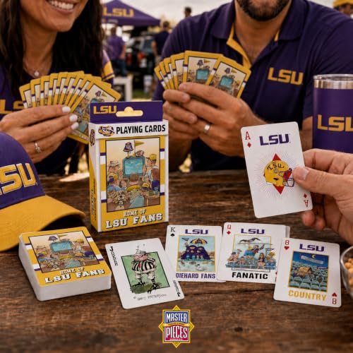 Image of Masterpieces LSU Tigers Playing Cards Deck - Official NCAA Unique Fan Merchandise - Ages 4+