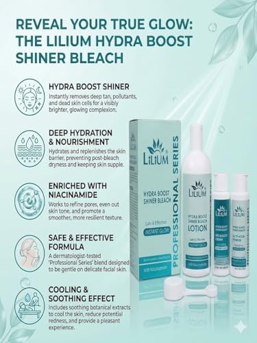 Image of Lilium Hydra Boost Shiner Bleach 580g | Safe & Effective | Improve Skin Texture & Elasticity | Boost Hydration & Spot Free Skin | Niacinamide | For All Skin Types | Salon, Spa, Home & Professional Use