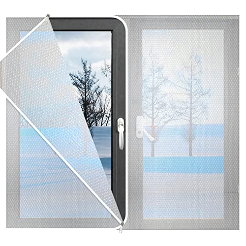 Window Insulation Kit,Heavy Duty Custom size Window Insulation for Winter Keep Cold Out,Upgraded Thicken Window plastic for winterizing with zipper Easy to Open for Ventilation (Custom Size,Clear)