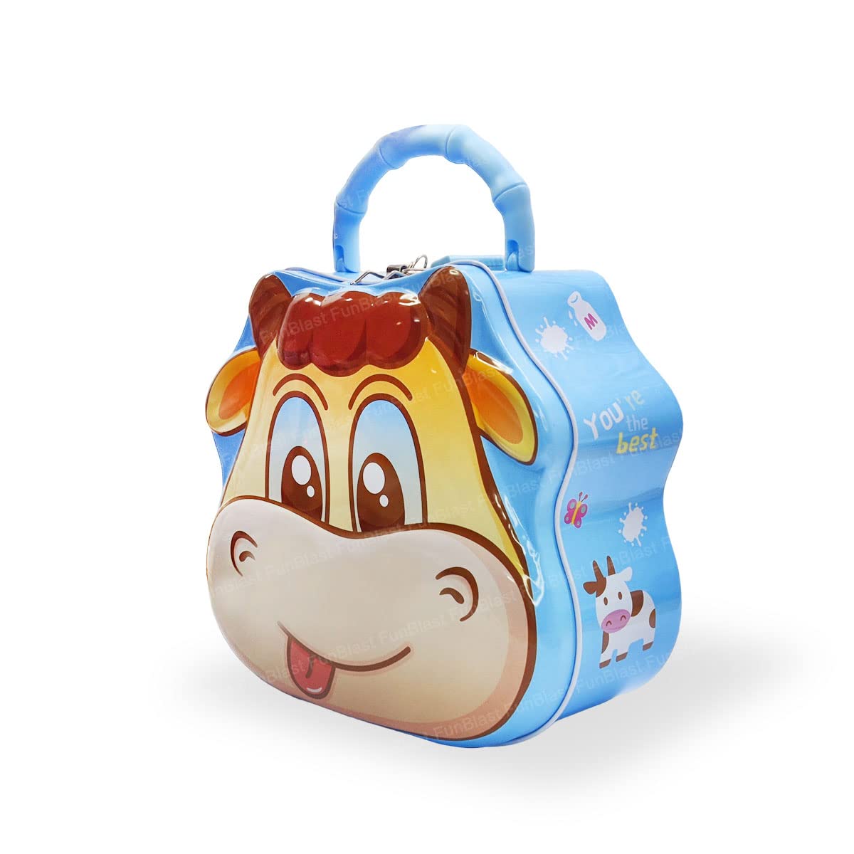 FunBlast Piggy Bank for Kids - Cartoon Cow Coin Box for Kids, Money Bank for Kids, Money Box for Kids, Metal Coin Box with Lock and Key, Birthday Return Gift (Blue) (B0BYPBGTQ9) Amazon Price History, Amazon Price Tracker