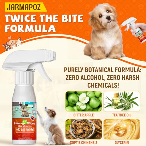 Bitter Apple Spray for Dogs to Stop Chewing, Anti Chew Behavior Training Aid for Dogs and Cats, Bitter Yuck Spray for Dogs Prevent Chewing Licking of Bandages, Paws, Shoes, Fur and Furniture Bitter Apple Spray for Dogs to Stop Chewing, Anti Chew Behavior Training Aid for Dogs and Cats, Bitter Yuck Spray for Dogs Prevent Chewing Licking of Bandages, Paws, Shoes, Fur and Furniture