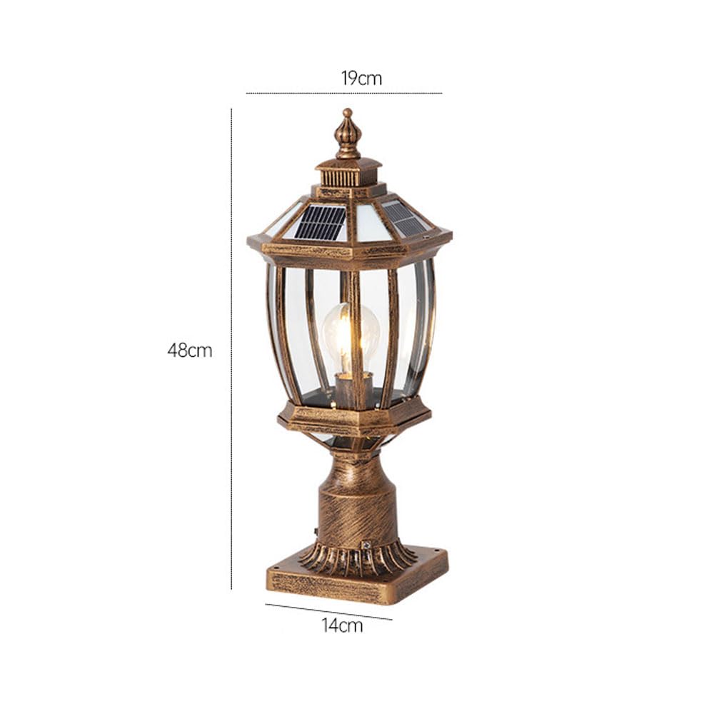 Farola Solar para Exteriores, Columna Cuadrada, Moderna, de Aluminio, para terraza, jardín, Patio y Piscina.