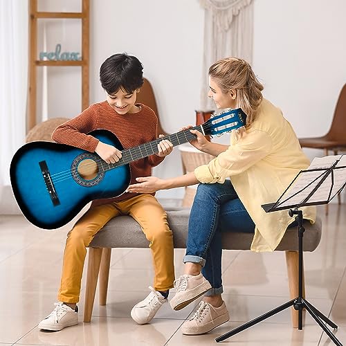 Zeny ZENY01026 38 Inch Acoustic Guitar Full Size Beginners Package Kit For Right-Handed Starters Kids Music Lovers W/Case thumb #2