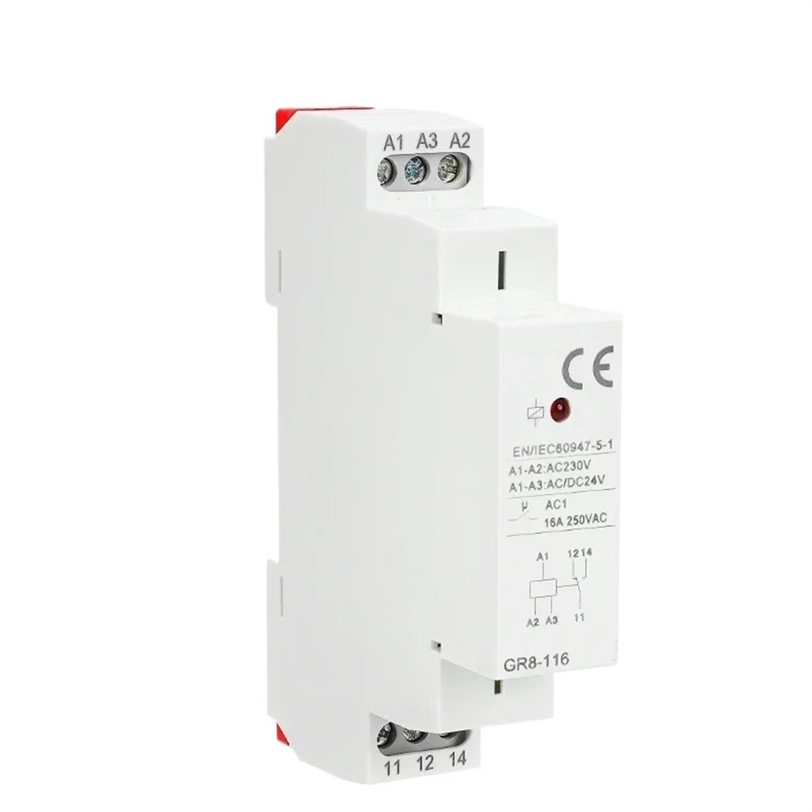 1Pcs GR8 AC110V 230V Intermediate Relay Auxiliary Relay 8A 16A SPDT Electronic Relay Switch(AC230V,GR8-208)