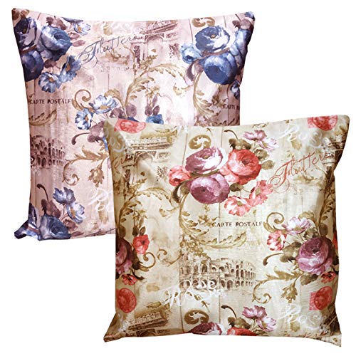 Buy BeliveMe Satin Multicolour Cushion Covers 24x24 inch / 60x60 cm