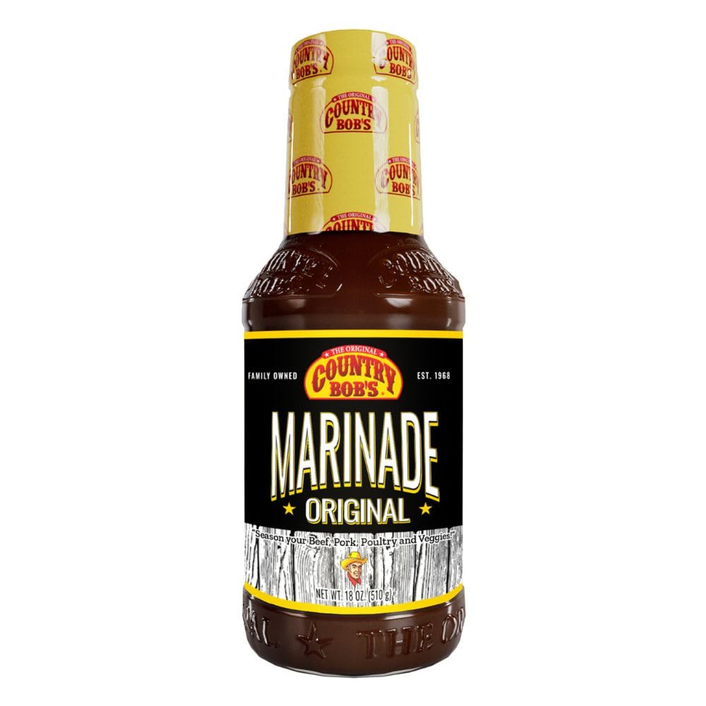 Country Bob's Original Marinade Sauce - Grill Master’s Secret for Meat, Poultry, Veggies & Pork, Gluten-Free, Non-Fat Flavor Booster, 18oz