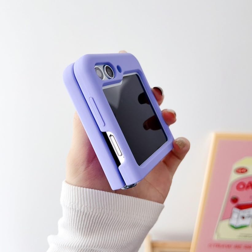 Image of MIDOS Back Cover Compatible with Samsung Z Flip 5 Silicone Case Full Protection Shock Proof Case for Samsung Galaxy Z Flip 5 (Purple)