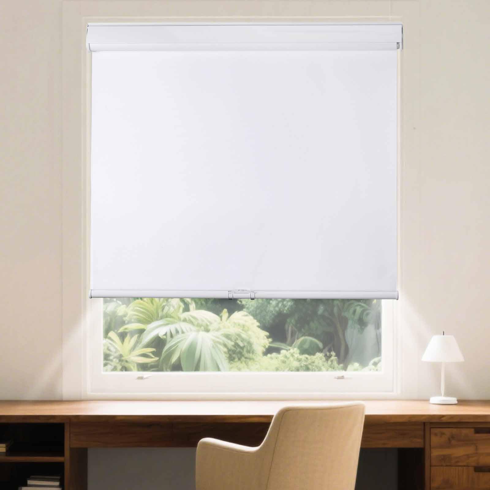 Roller Window Shades Free-Stop Cordless Blackout Blinds, Thermal Insulated Pull Down Shades for Windows, UV Protection Fabric Roller Blinds for Home Office (51.5" Wx72 H, White)