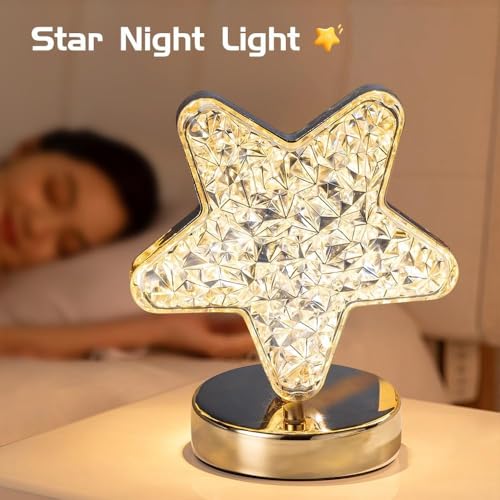 Image of K D 3D Crystal Star Night lamp | USB Powered Star Light Decorative Lamp for Bedroom, Living Room & Gifts with USB Powered (Star Light)