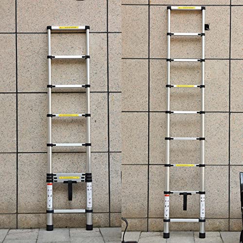 2.6M Telescopic Straight Ladder Sturdy Aluminum Telescoping Ladder 8.5ft Extension Ladder 330lb Max Load for Household Outdoor Work 9 2.6M Telescopic Straight Ladder Sturdy Aluminum Telescoping Ladder 8.5ft Extension Ladder 330lb Max Load for Household Outdoor Work - Image 9