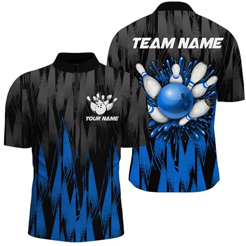 Personalized Unisex Bowling Jersey Team Bowling Shirt for Men & Women Bowling Polo & Quarter-Zip Shirt BDT2433
