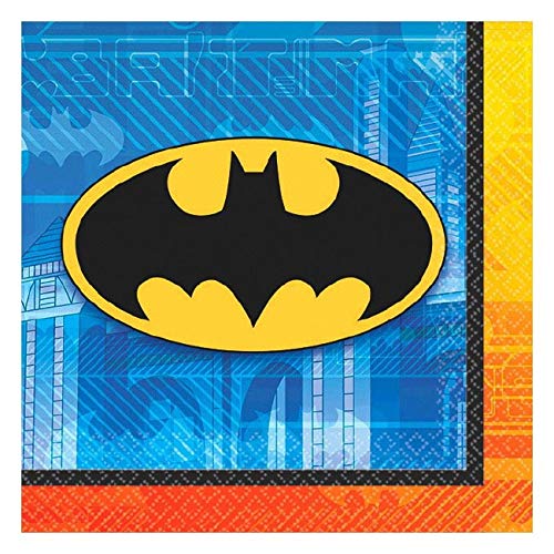 Serviettes Batman Amscan AMI 501386 en papier multicolore pour anniversaire d'enfant