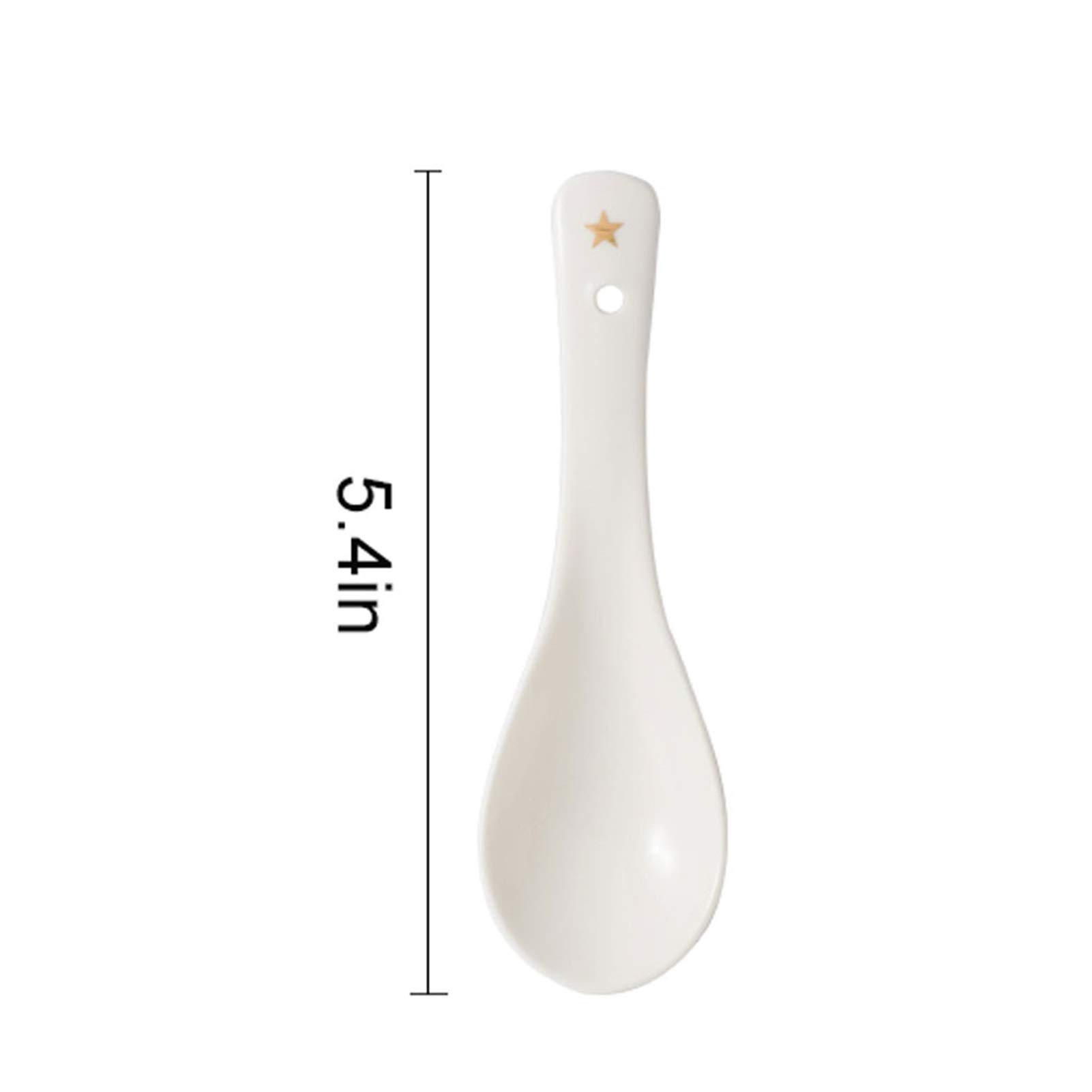cuchara Can Ceramic Soup Spoon Set Cuchara de arroz Hogar 10 Piezas Cuchara de sopa de porcelana creativa 5,4 pulgadas de largo cuchara sopera