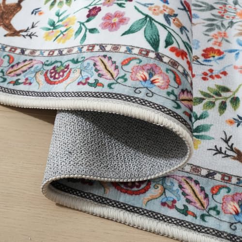 Runner Rug Washable Kitchen Runner 2'x 10' Runner Rug for Entryway Indoor Floral Soft Non-Slip Carpet Runner for Hallways, Kitchen, Laundry, Bedroom, Bathroom(Colorful)