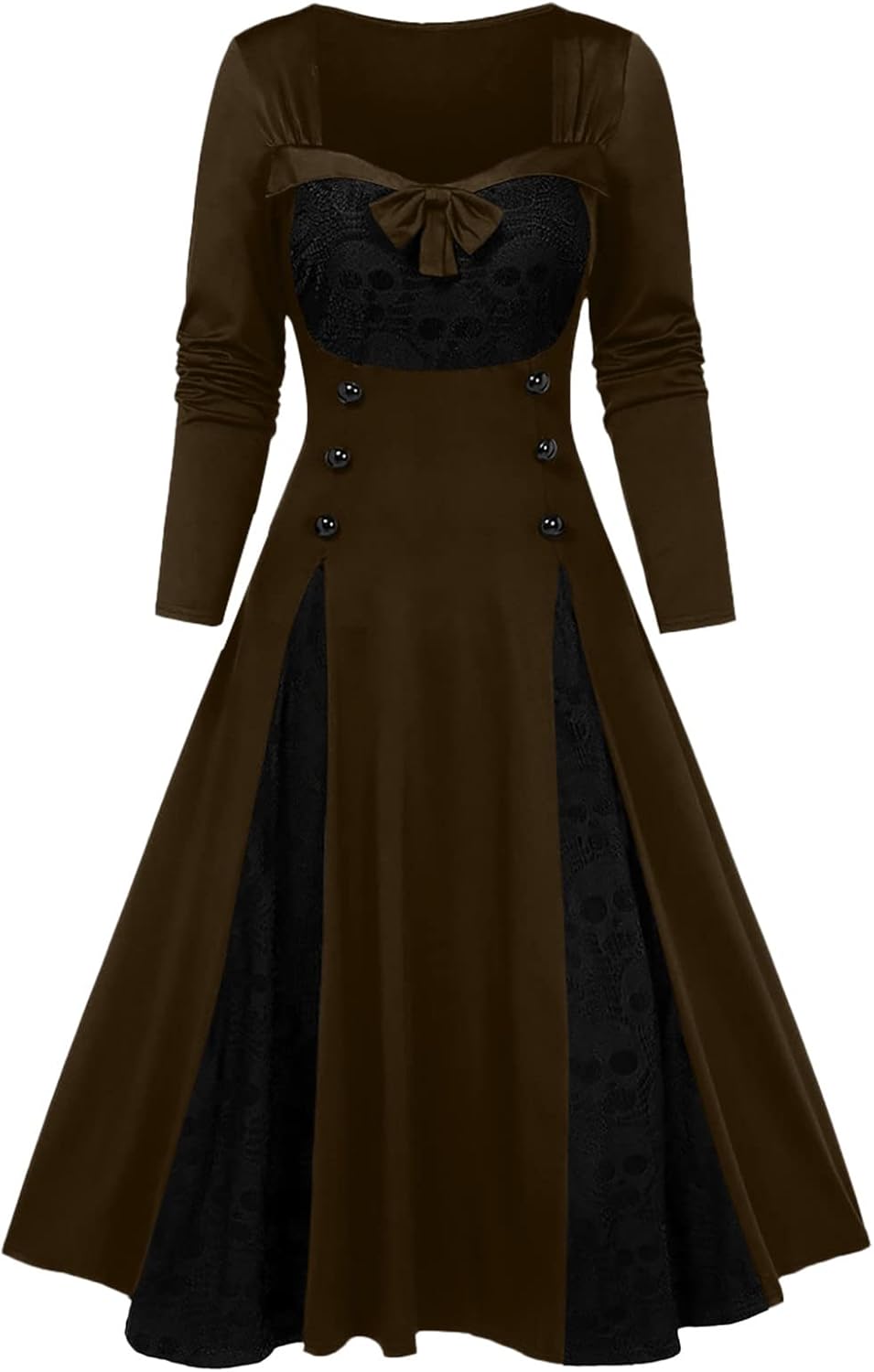 Acrelis Disfraz de campesina para mujer, disfraz de feria victoriana, renacentista, medieval, de manga larga, vestido largo con corsé retro