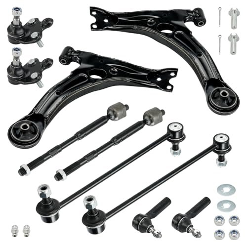 KAC Front Lower Ball Joint Control Arm Assembly Fit for Toyota Corolla/Matrix 1.8L 2009-2013 with Sway Bar End Link Tie Rod Ends replacement Arms Suspension Kit