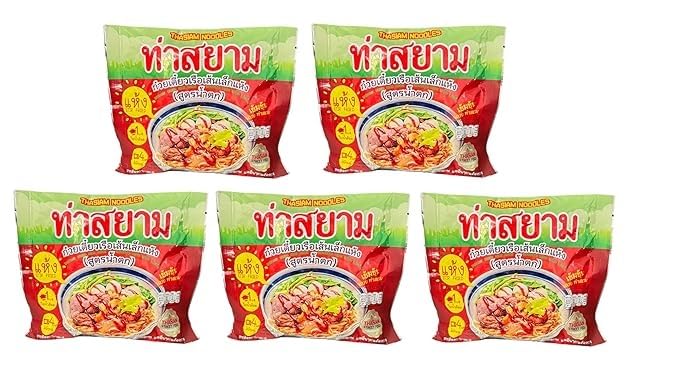 AquaNation Listing For ThaSiam Instant Dried Rice Stick Noodles with Spicy Sauce – Authentic Thai Flavor, Quick & Easy Meal, 119g (4.2 Oz) Quick & Easy Thai Street Food, Bold Flavor, Ready in Minutes (Pack of 5)