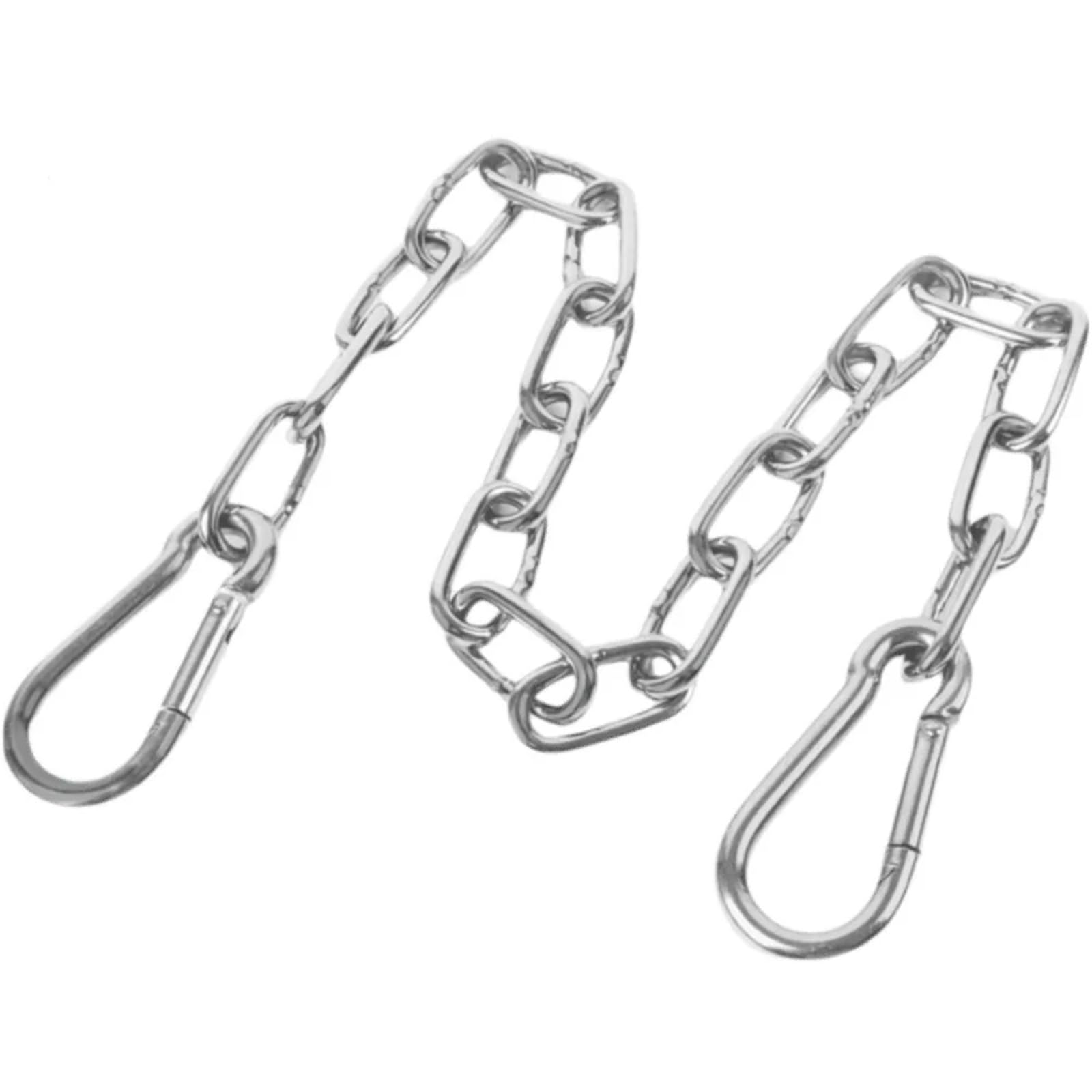 Dsfvervd Silver Chain 30 Inch Boxing Punching Bag Chain Stainless Steel Sandbag With 2 Carabiners Heavy Duty Hammock Link Chair