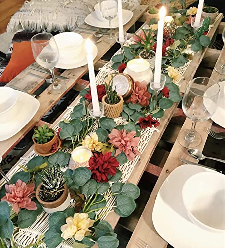 Cocoboo 7Pcs 41Ft Artificial Eucalyptus Garland Greenery Faux Garland Bulk Silver Dollar Eucalyptus Leaves Vines Plants For Wedding Arch Wall Garden Christmas Decoration #TOP3