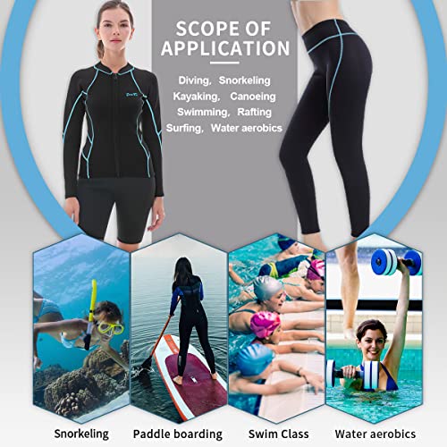 GoldFin Women Wetsuit Top & Pants, 2mm Neoprene Wetsuit Jacket Trousers for Water Aerobics Diving Surfing in Cold Water (Tops XS, Pants XS) miniatura 2
