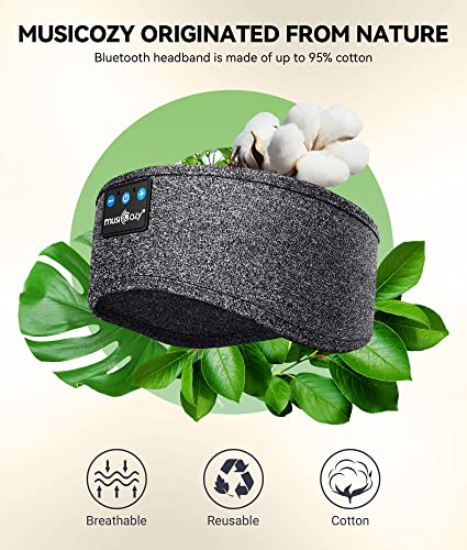 MUSICOZY Sleep Headphones Bluetooth Headband, 14 Hours Playtime Headband Headphones, Sports Sweat Resistant Headphones Headband with Hi-Fi Stereo for Workout Running