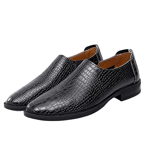 Men's Loafers Moccasins Shoes Faux Crocodile Print Solid Colors Leather Comfortable Flat Heel Flexible Wedding Slip On