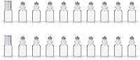 Vista 16 de Juego de 20 mini botellas de vidrio enrollables de 0.0 fl oz y 0.1 fl oz con bolas enrollables de metal, frasco de muestra delgado recargable, 1ML