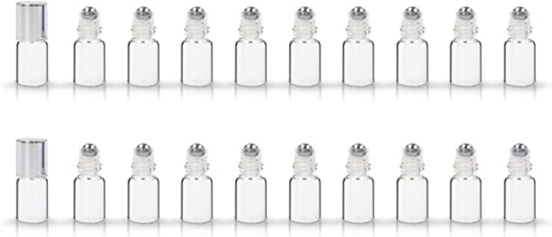 ZbFwmx Kit com 20 frascos roll-on de vidro de 2 mL com acessórios